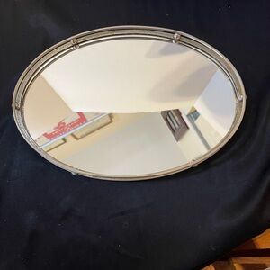 Sophisticated Oval Silver Mirror Tray
